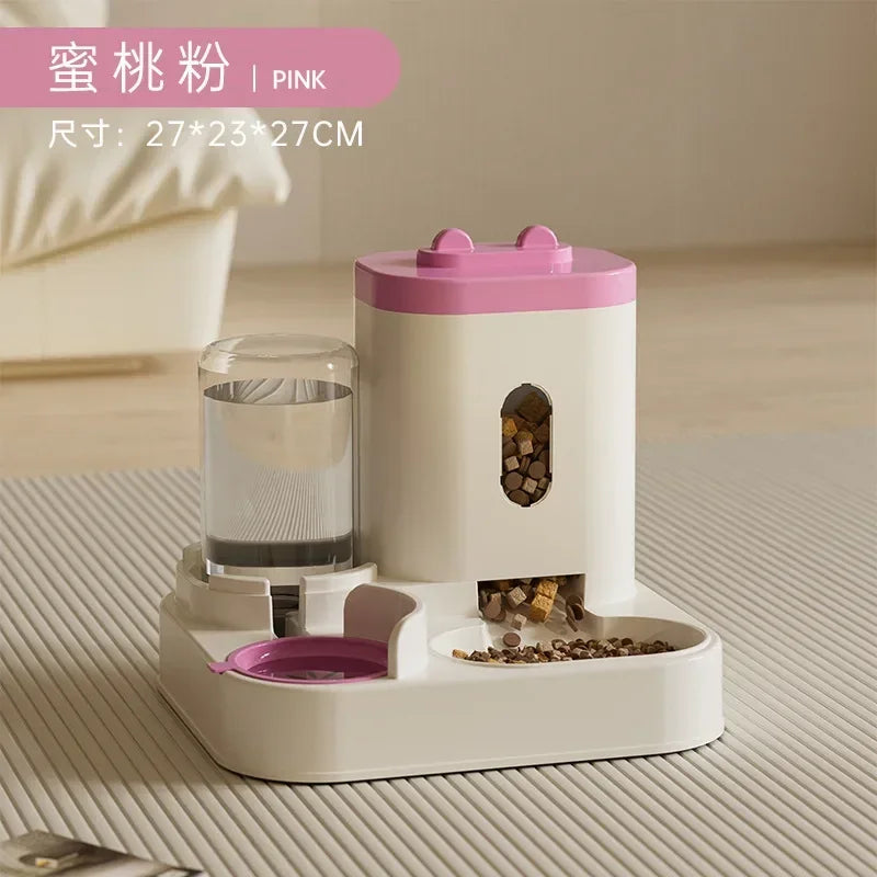 Automatic Pet Feeder And Water Fountain For Dogs And Cats Large Capacity