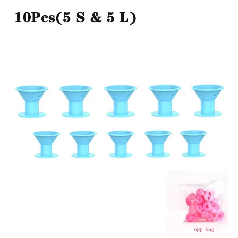 Silicone Rubber Hair Curlers Heatless Rollers For DIY Styling