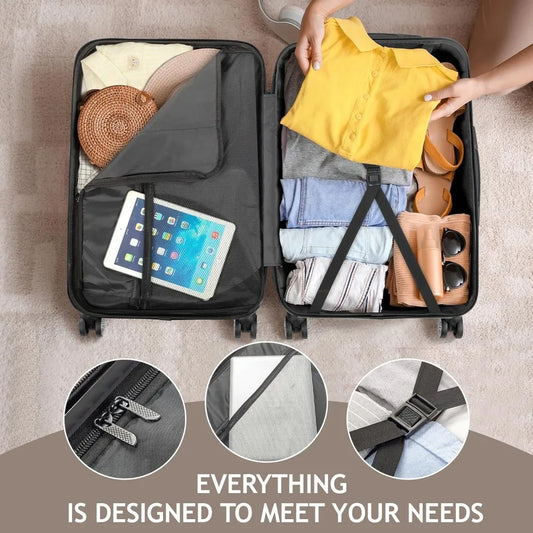 NONECN 3-Piece ABS Luggage Set With Spinner Wheels TSA Lock