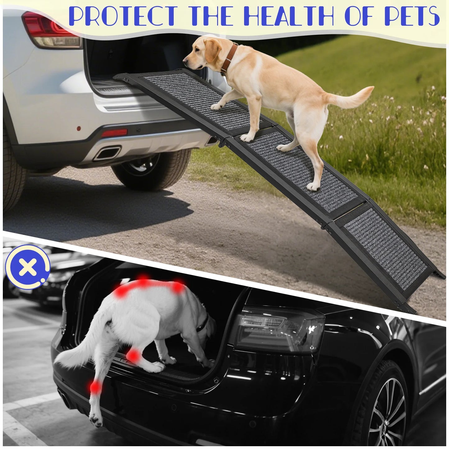 NONE Premium Foldable Dog Ramp For Car SUV Non Slip