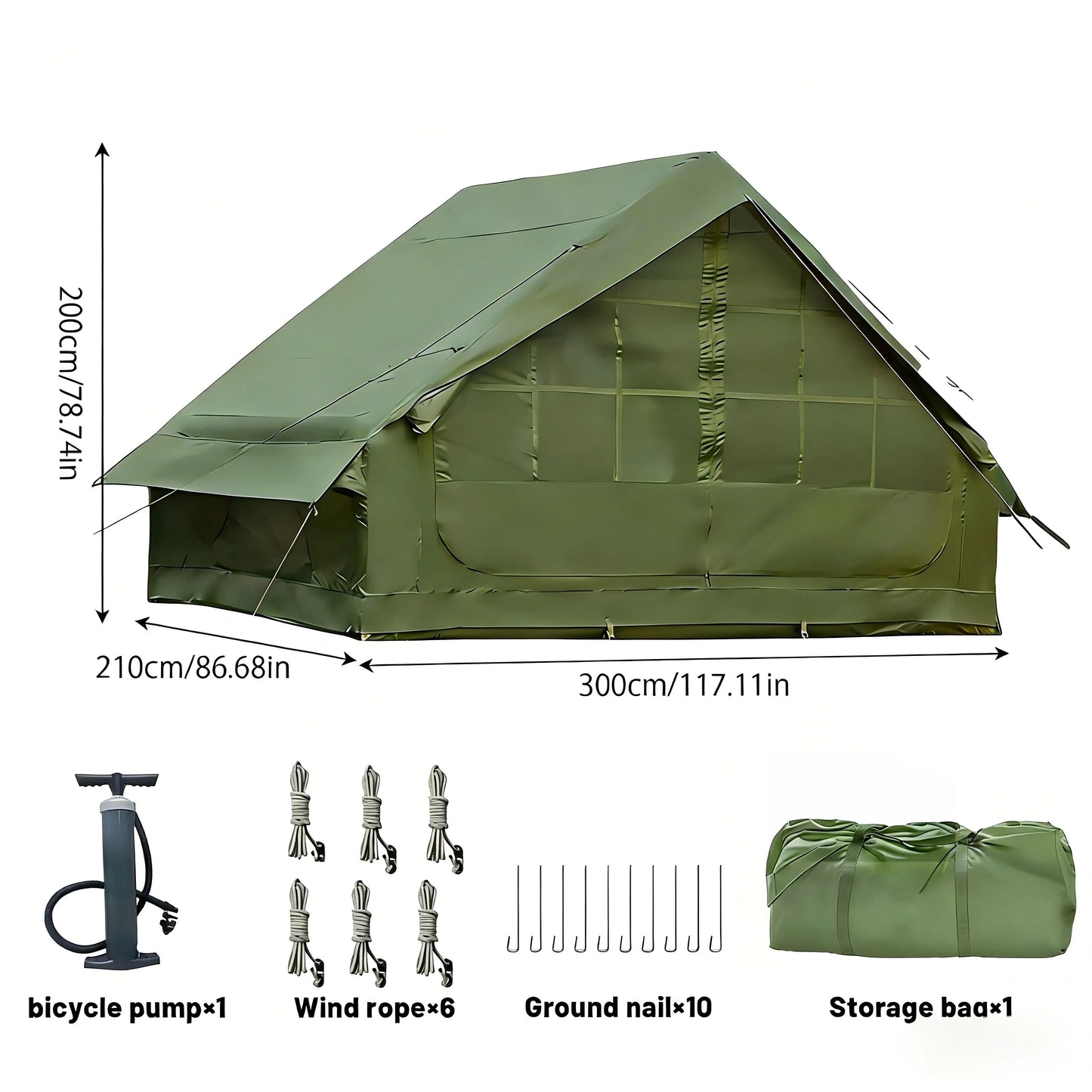 Pakicetus Inflatable Tent With Skylight Quick Setup For Four To Six People