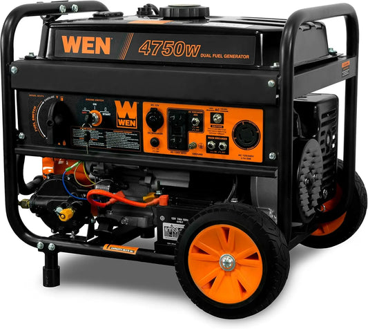 Dual Fuel Portable Generator 4750W Electric Start Wheel Kit