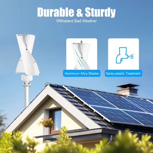 500W 12V IP67 Wind Turbine Generator Kit Vertical Axis Home