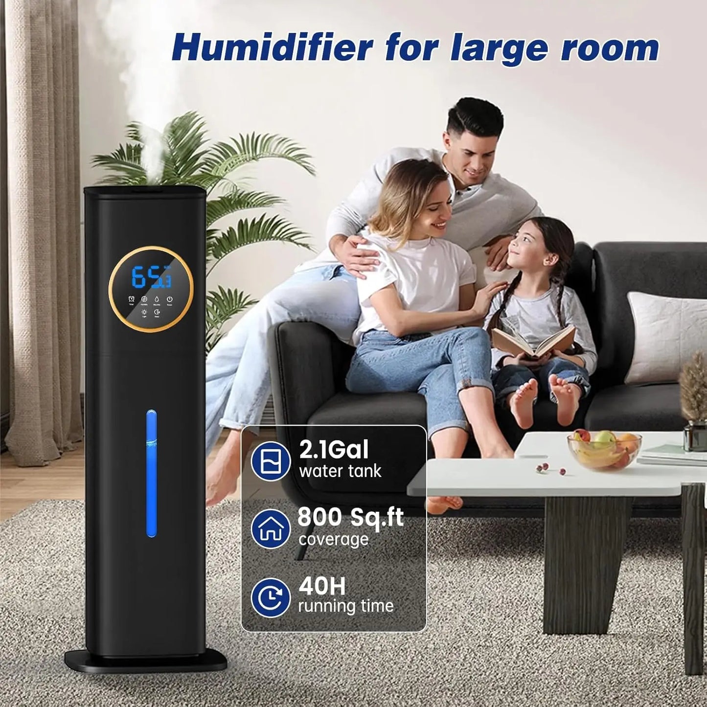 LISM Humidifier For Bedroom Large Room Top Fill With Essential Oil Diffuser