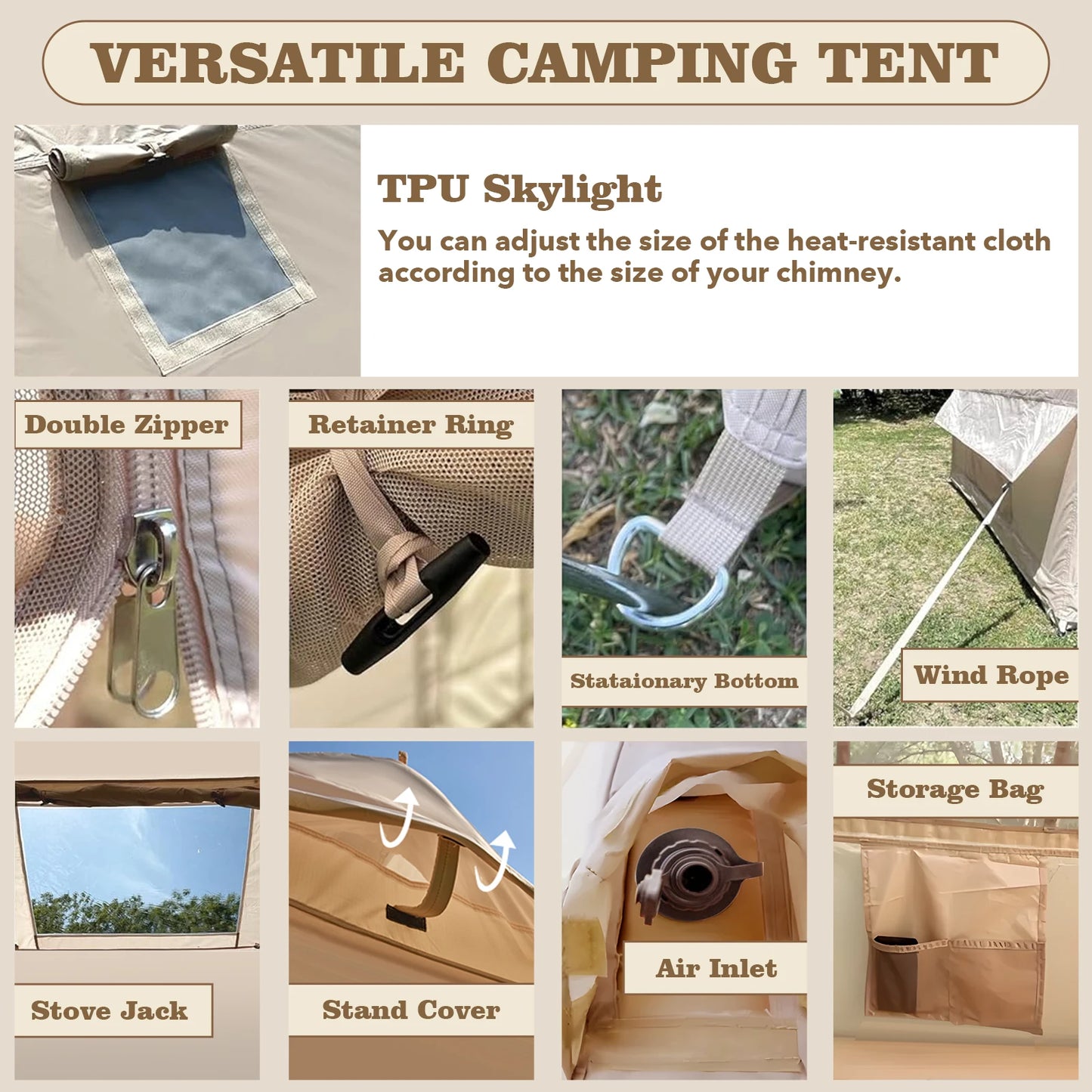 Inflatable Camping Tent With Air Conditioning For 4 Season Glamping