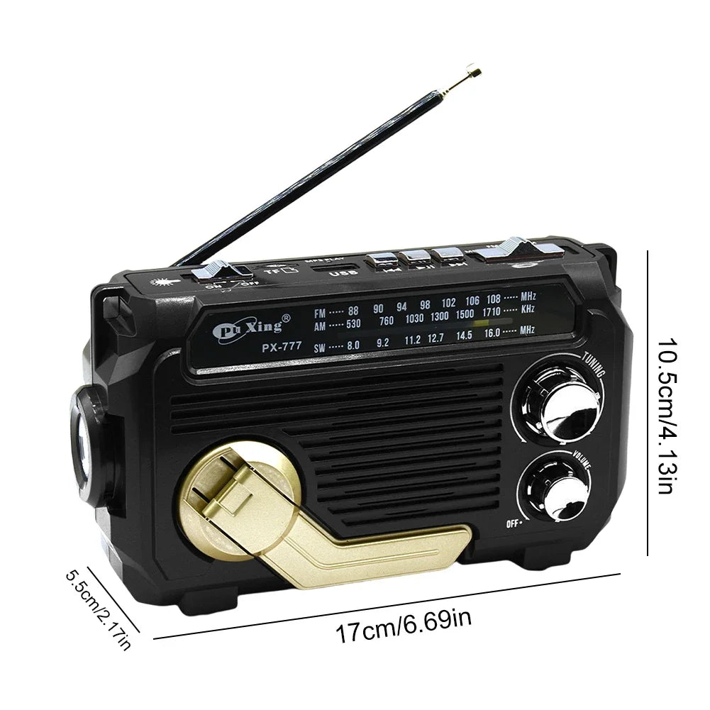 HOSPORT PX-777 Hand Crank AM FM Radio Solar Bluetooth Speaker