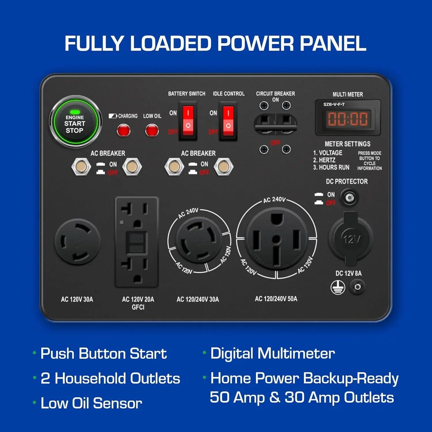 XP13000EH Dual Fuel Portable Generator Gas Propane Electric Start