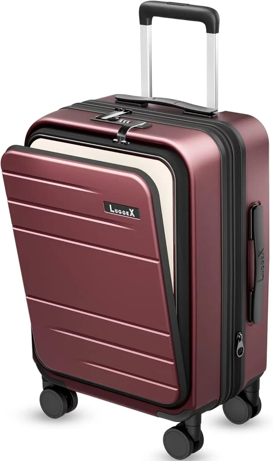 Expandable Polycarbonate Carry On Luggage With Front Pocket