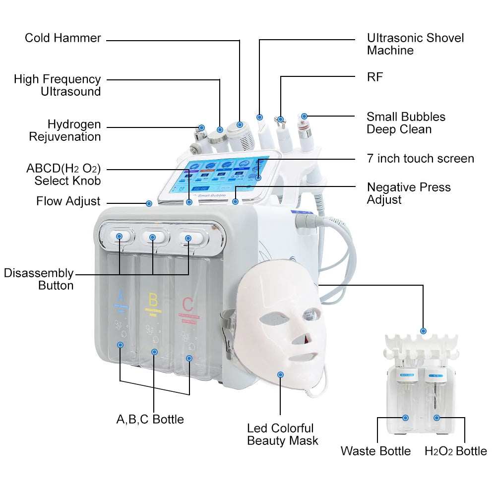 Yuet Win 7 in 1 Oxygen Hydro Dermabrasion Facial Machine