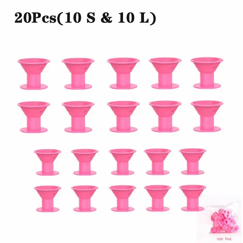 Silicone Rubber Hair Curlers Heatless Rollers For DIY Styling