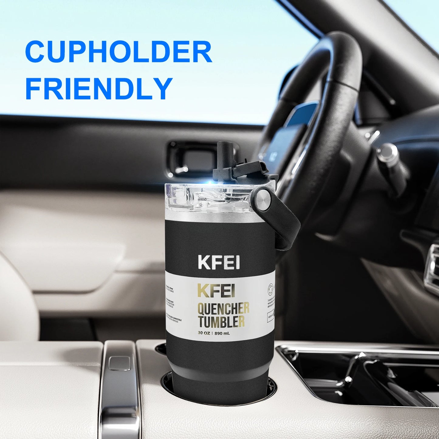 NONEDrinkware Double Wall Stainless Steel Tumbler With Lid And Straw