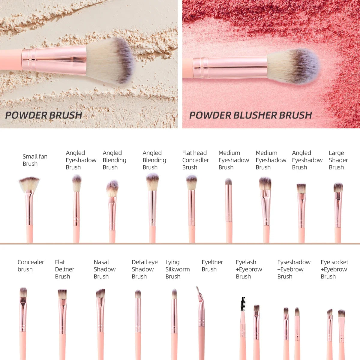 Makeup Brushes And Sponges Set Eyelash Extension Kit