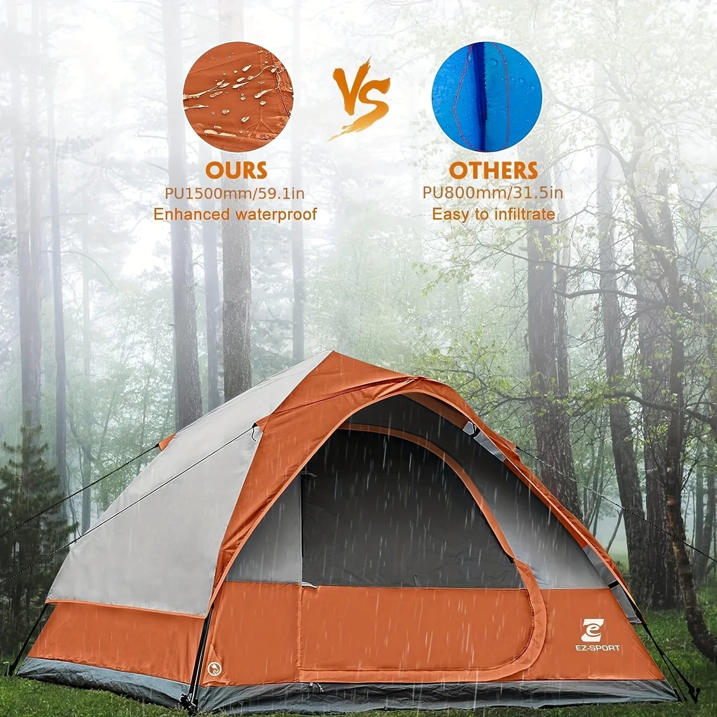 Unp Pop Up Camping Tent Setup With Removable Rain Fly