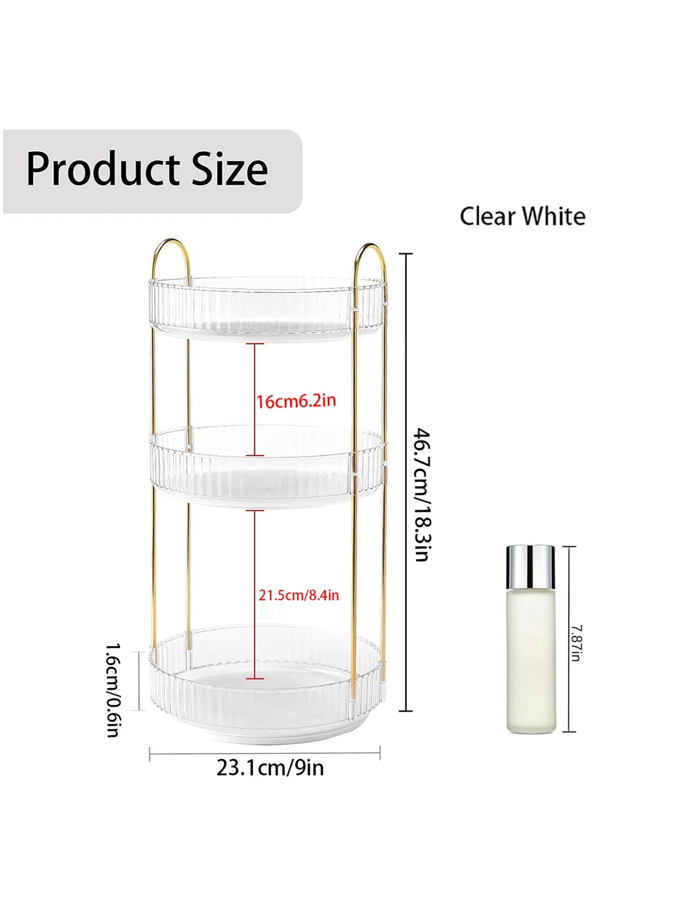 360 Degree Rotating Makeup Organizer Large Capacity For Bathroom Vanity