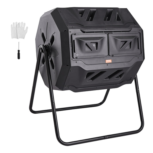 SucceBuy Dual Chamber Tumbling Compost Bin For Garden And Kitchen