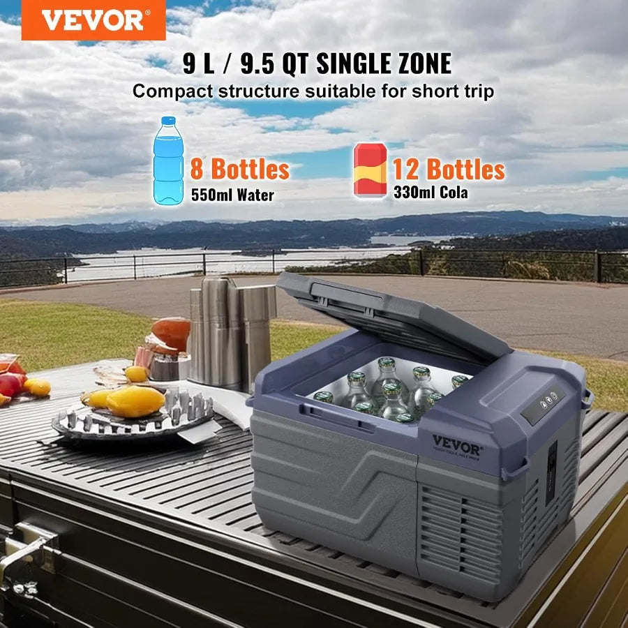 XMSJ 12V Car Refrigerator Portable 9L Single Zone Freezer