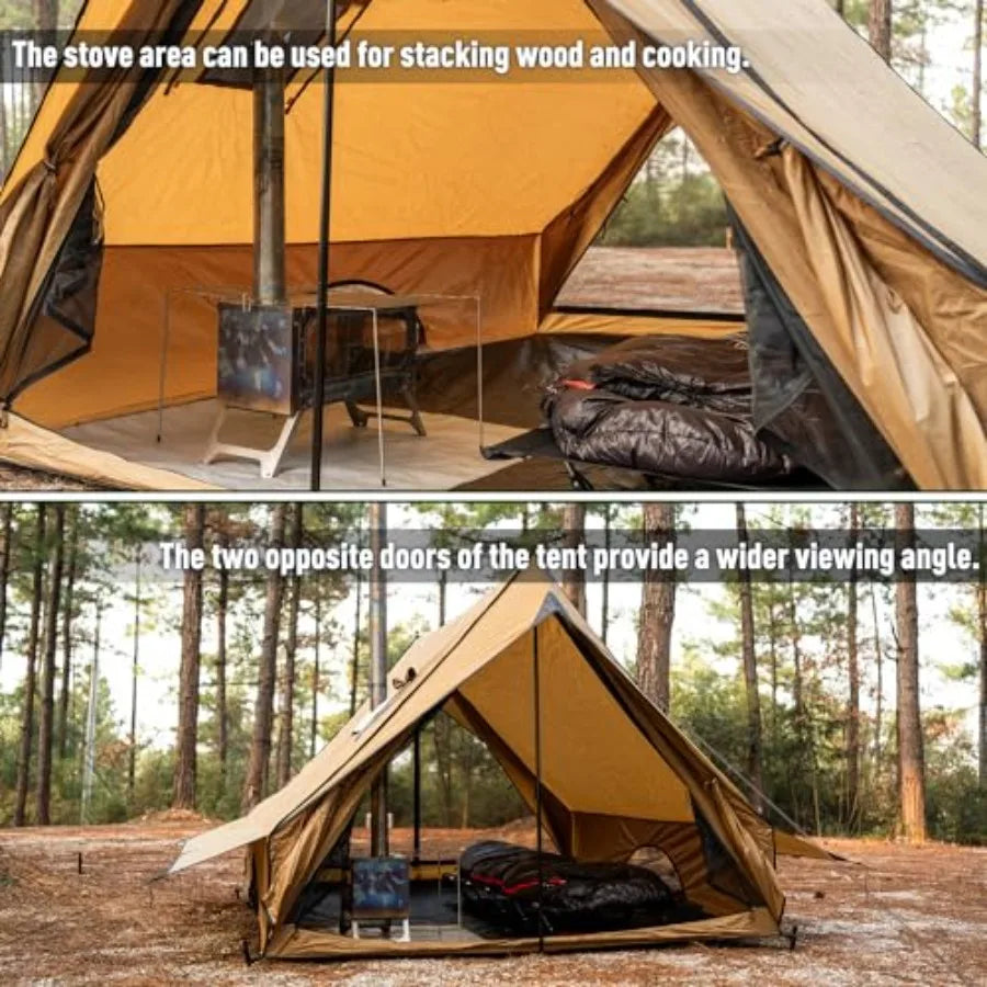 Chalet Style Portable Wall Tent With Stove Jack Family Camping