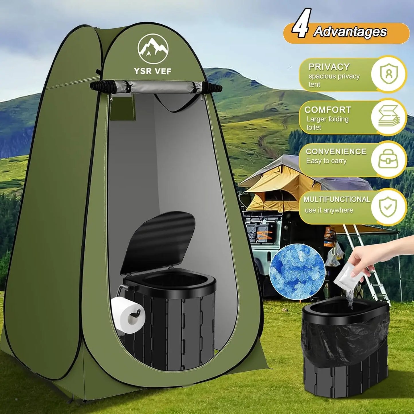 Portable Camping Toilet Tent With Shower And Changing Room