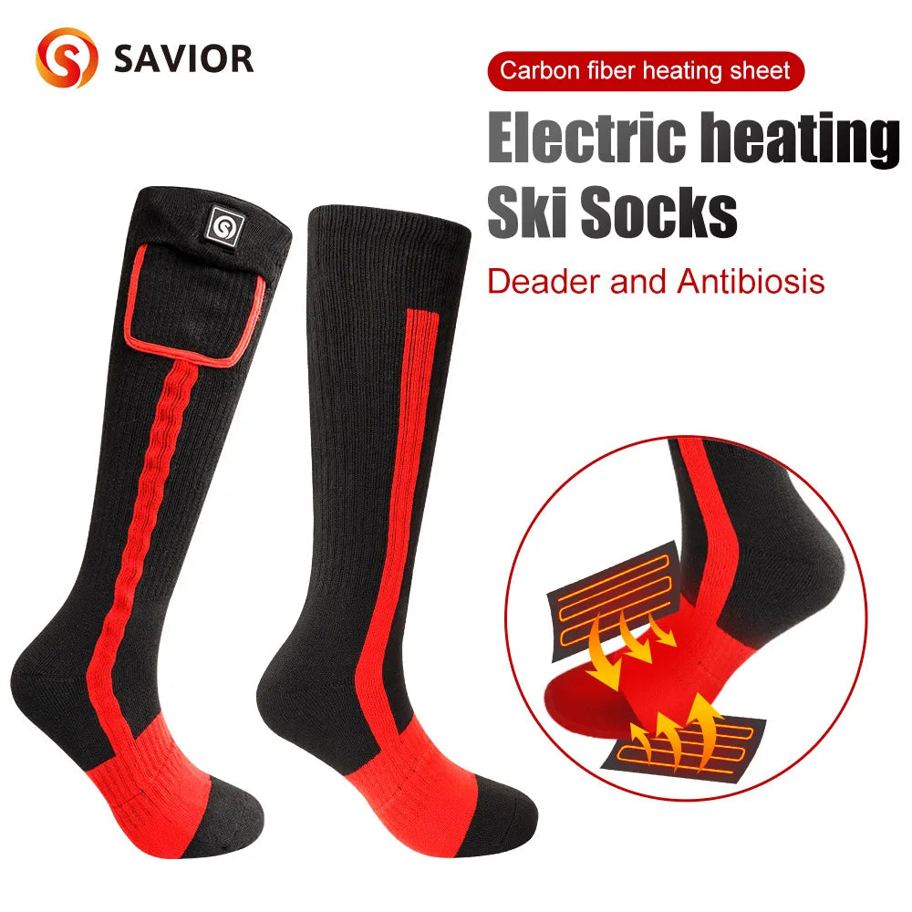 Snow Deer Heated Socks Rechargeable 2200mAh Thermal Winter Warmth Outdoor