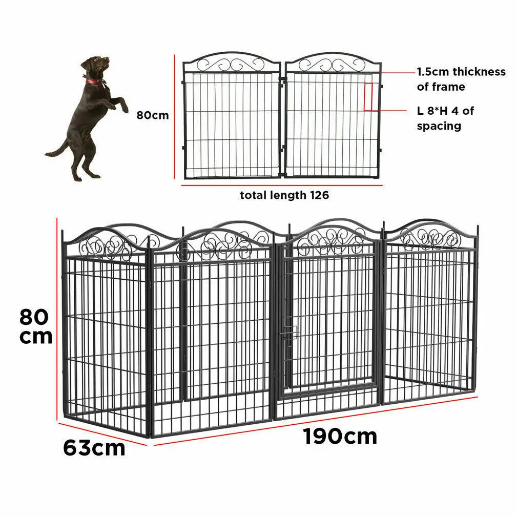 Bingopa Heavy Duty Metal Dog Playpen Foldable Kennel With Gate