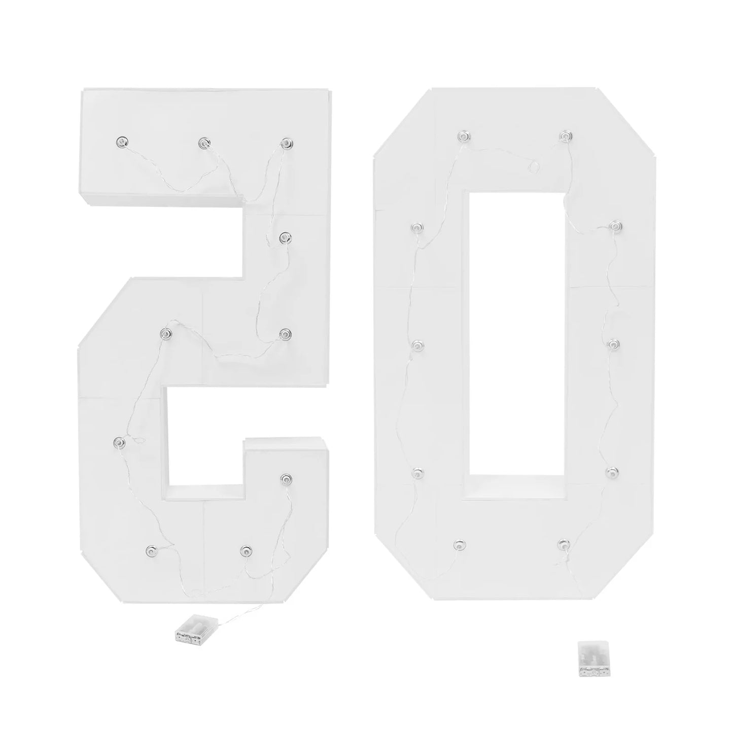 Bymaocar 50 Light Up Numbers Luminous Stereoscopic Birthday Frame