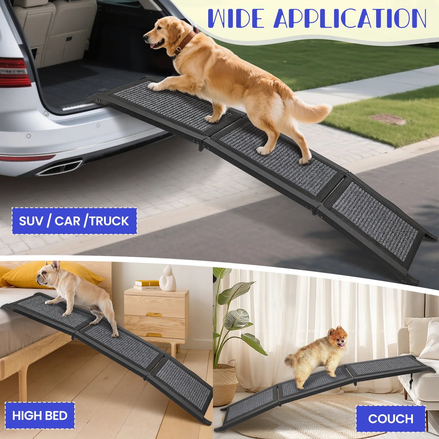 NONE Premium Foldable Dog Ramp For Car SUV Non Slip