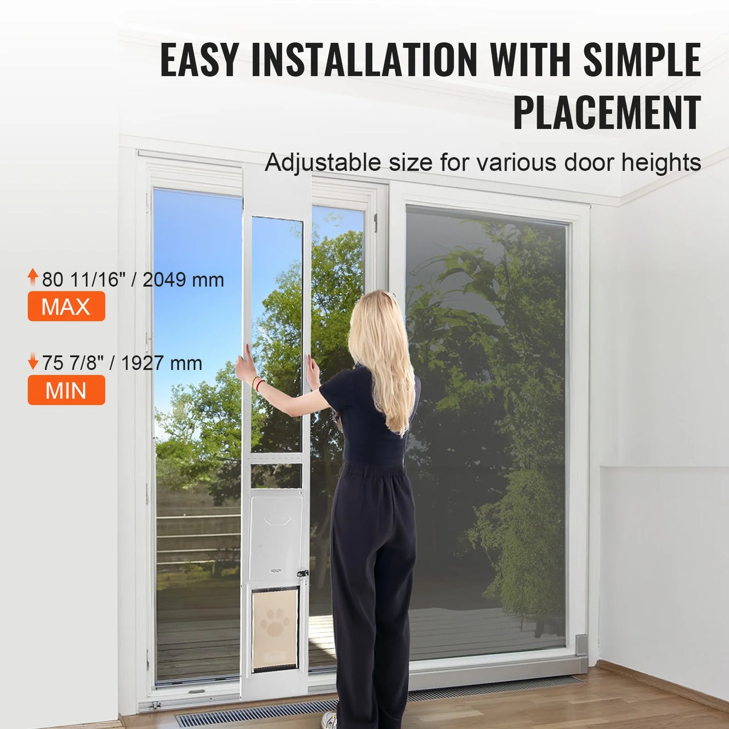 SucceBuy Sliding Glass Dog Door Aluminum Frame For Pets