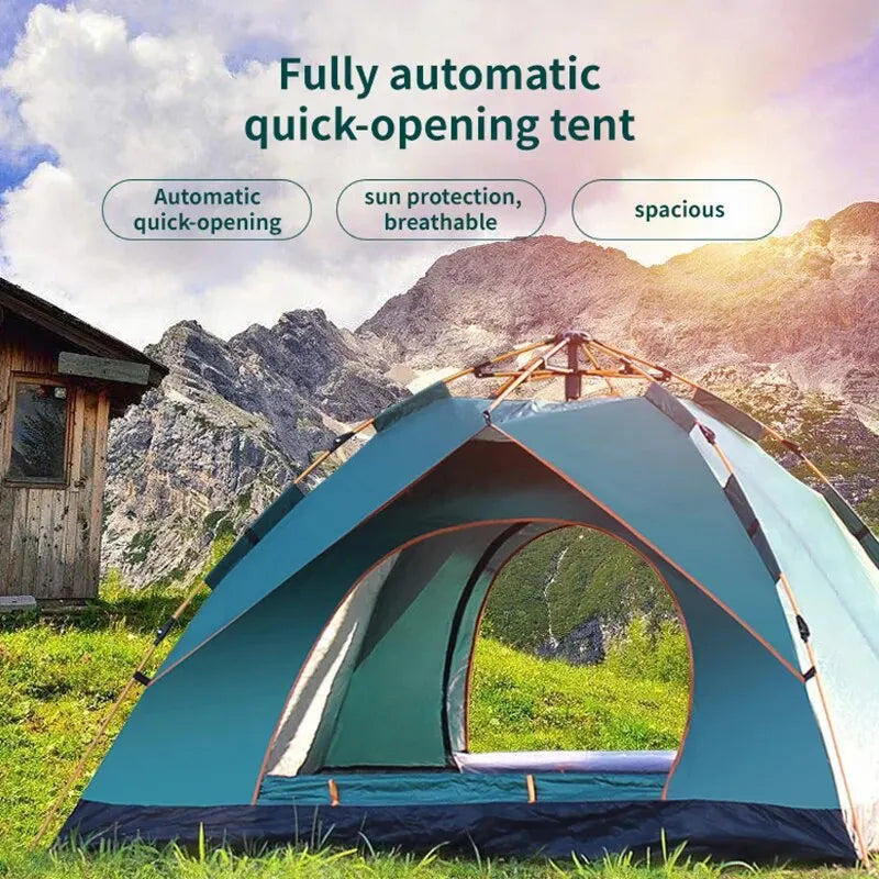 Outdoor Folding Tent Auto Opening 3-4 Person Camping Shelter