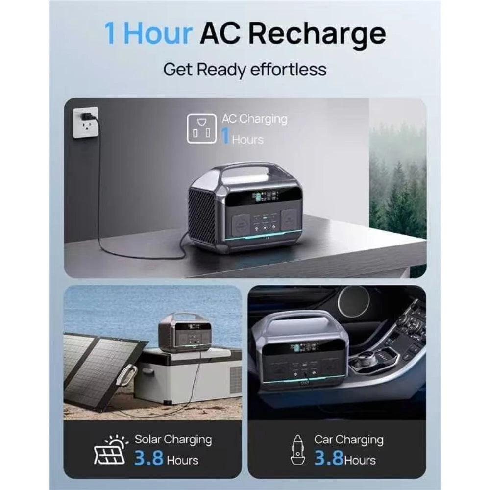 600W Portable Power Station With 576Wh LiFePO4 Battery