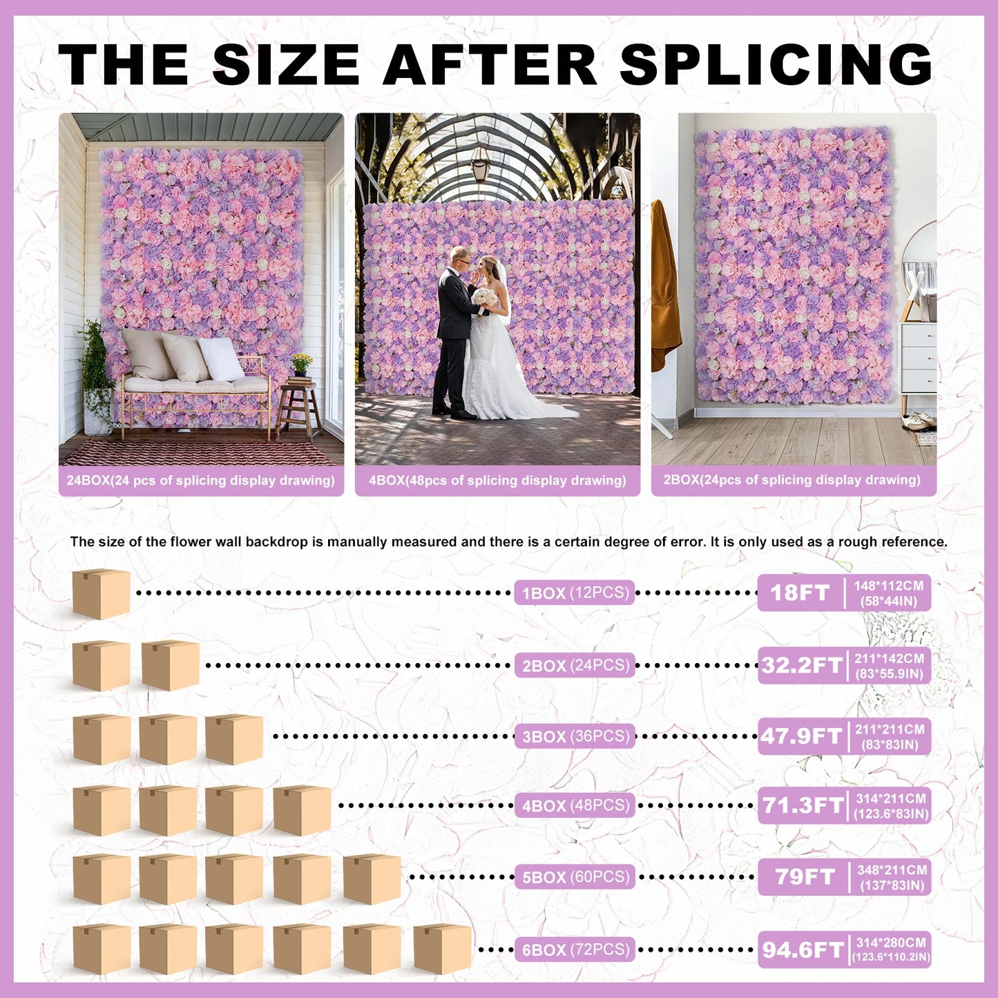 RUEESEECN 12 Pieces Flower Wall Backdrop 3D Rose Panels