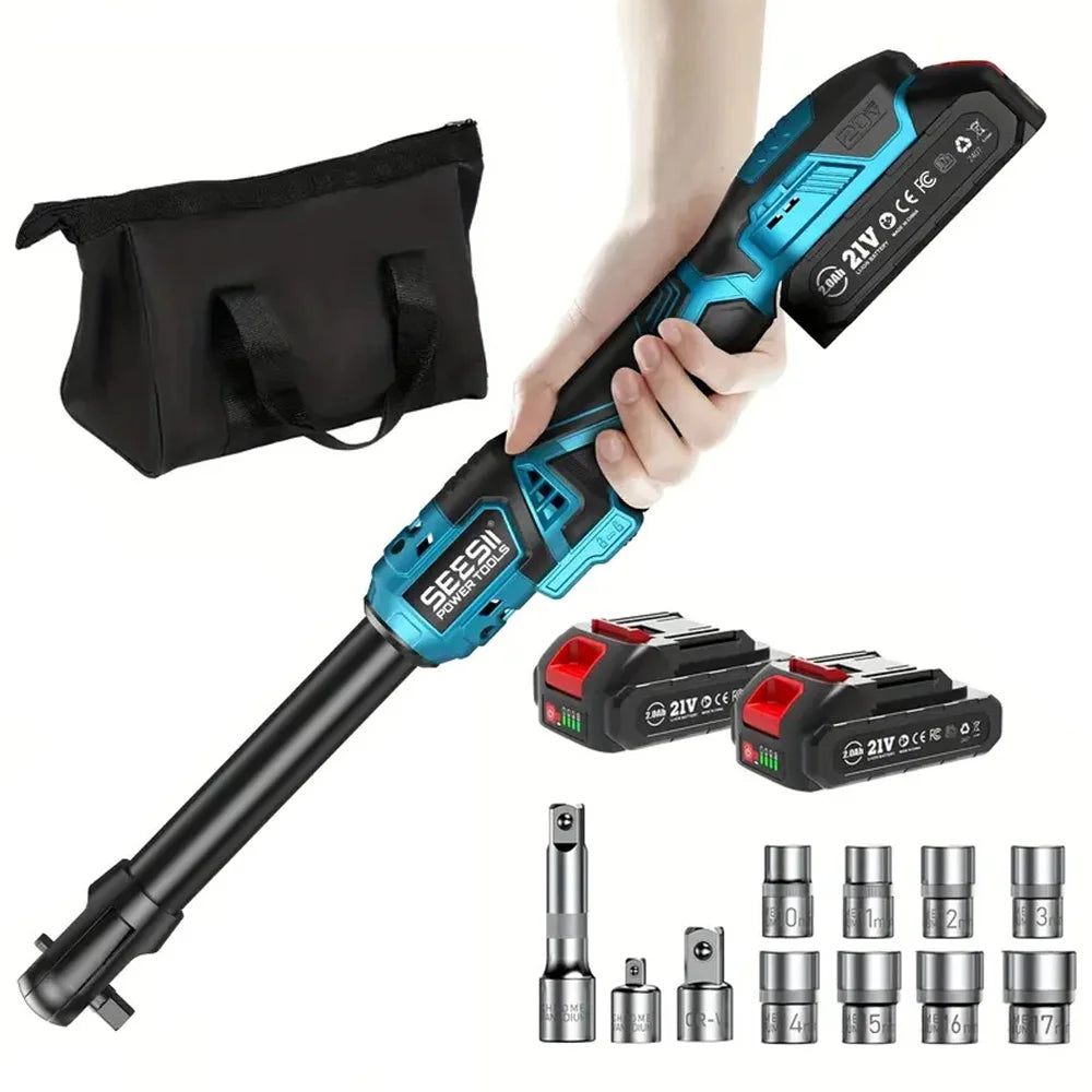Seesii Cordless Electric Ratchet Wrench 80Nm 21V Rechargeable