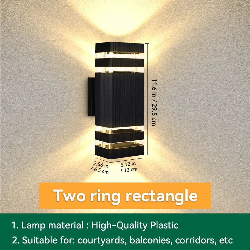 Outdoor Wall Light Waterproof LED E27 Square Lamp Exterior