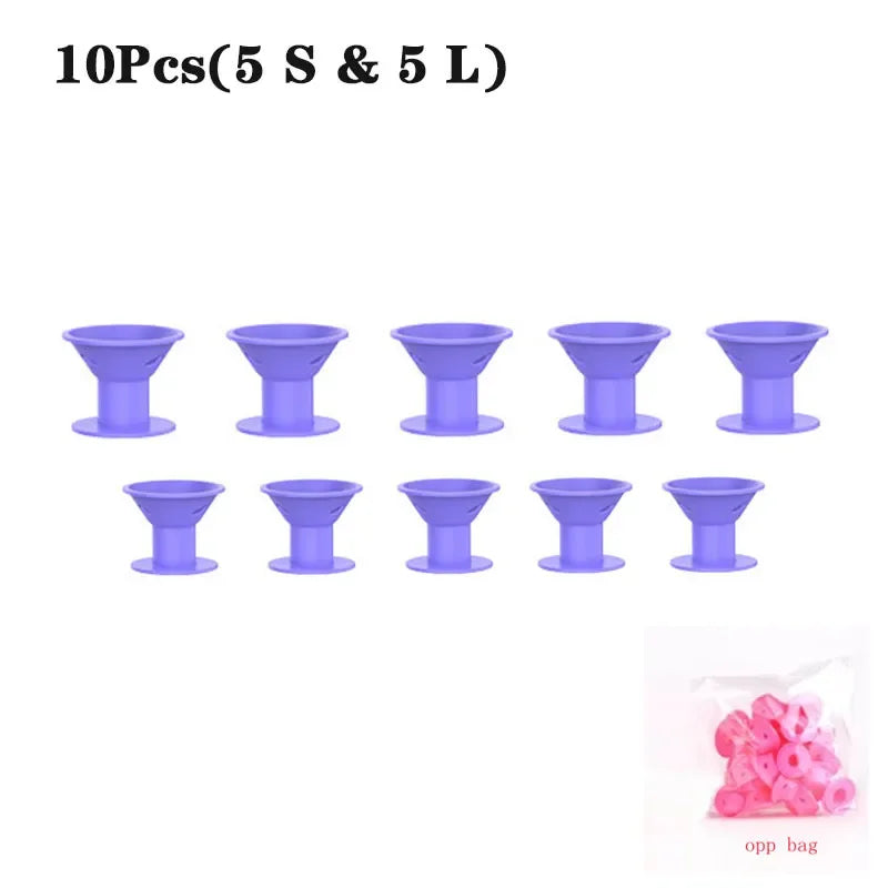 Silicone Rubber Hair Curlers Heatless Rollers For DIY Styling