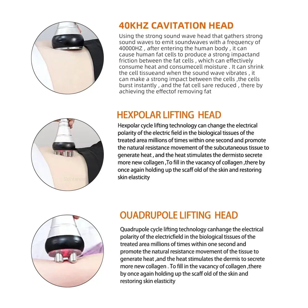 Missheart Ultrasonic Cavitation Machine 9 In 1 Vacuum Lipo Laser Slimming