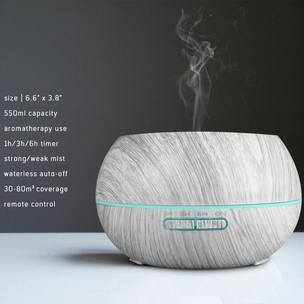 Miflame Ultrasonic Humidifier with Seven Color LED Aromatherapy Diffuser