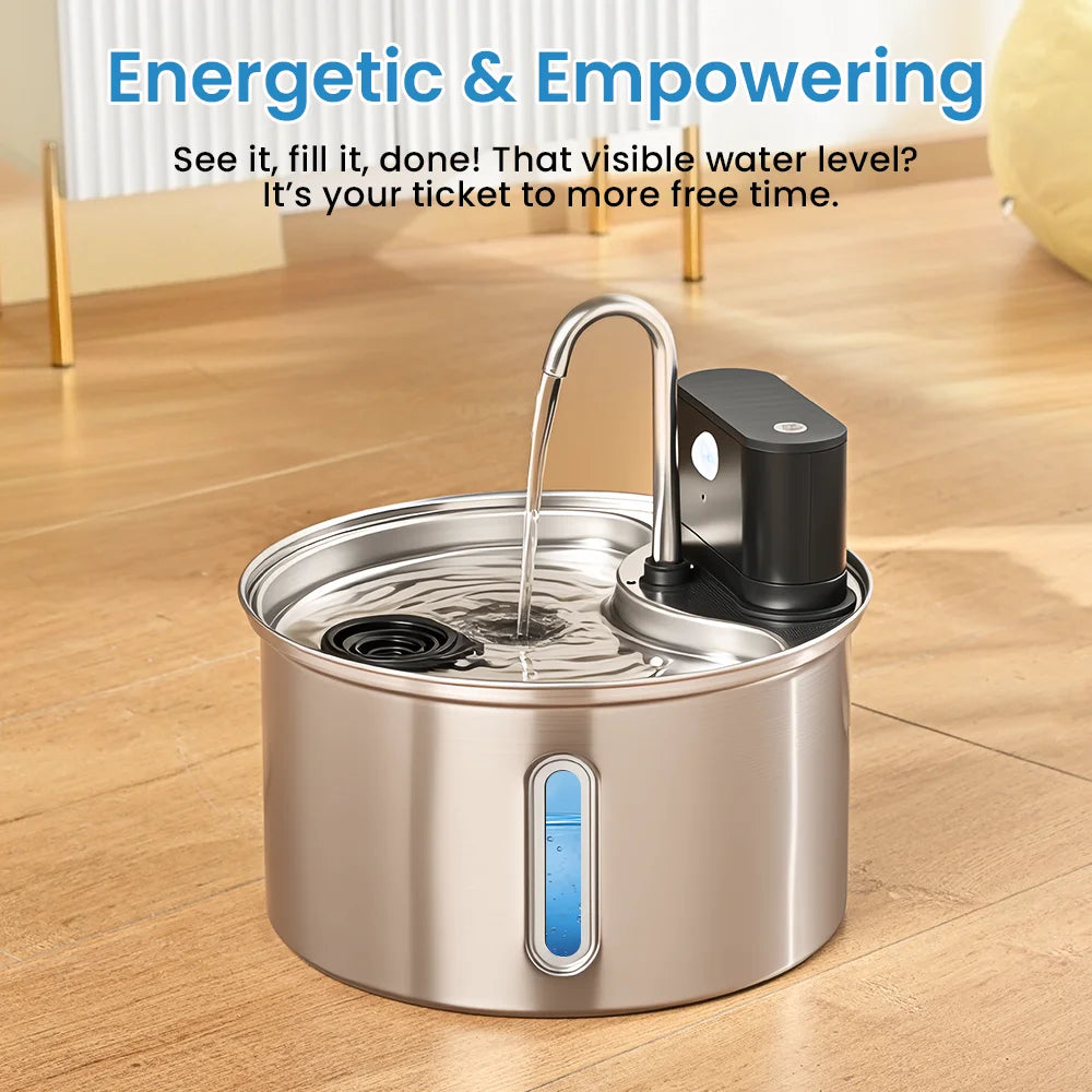 Cityflee Stainless Steel Cat Sensor Water Fountain Wireless Smart Dispenser