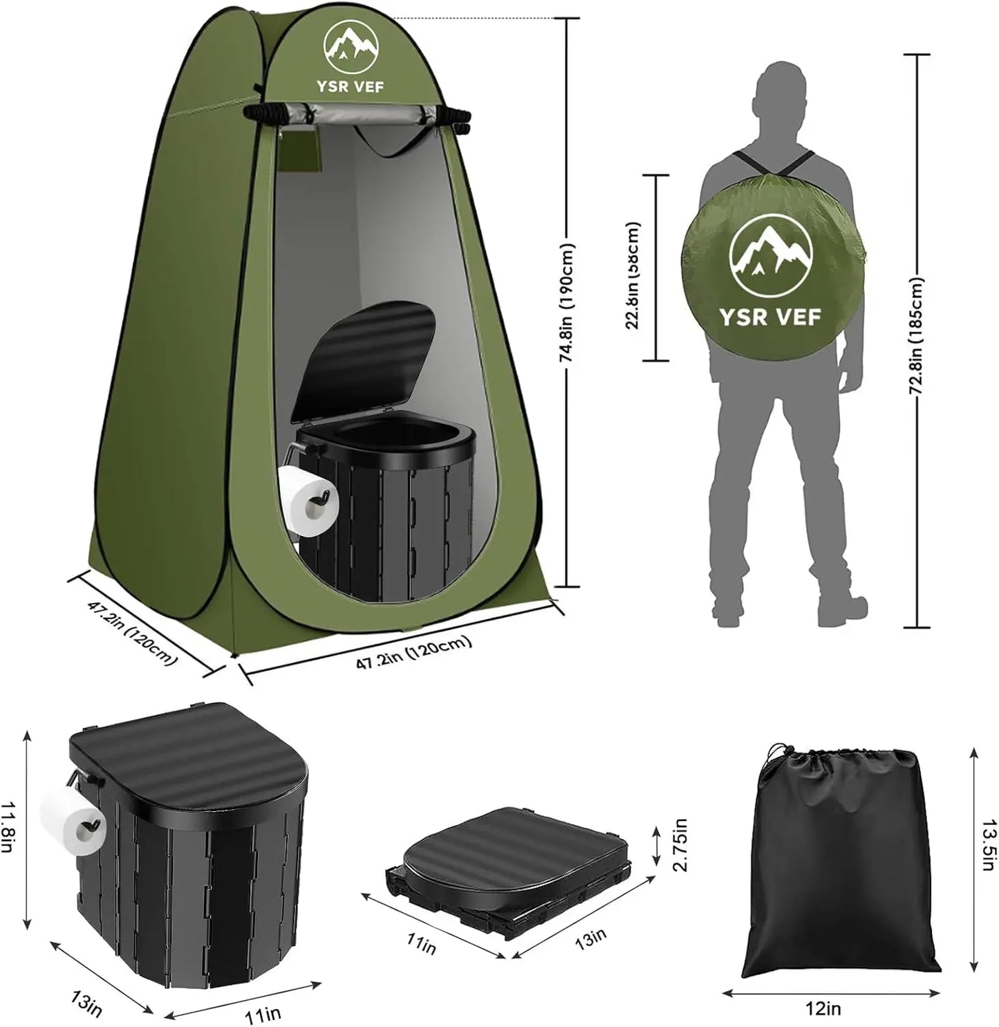 Portable Camping Toilet Tent With Shower And Changing Room
