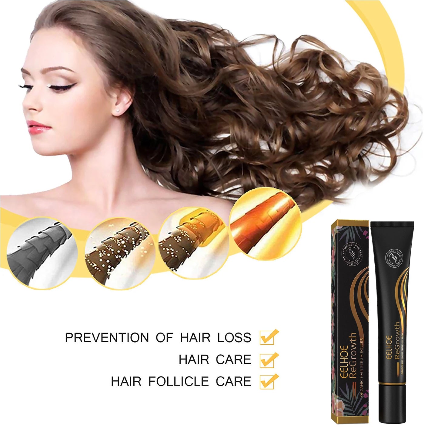 Eelhoe Regrowth Hair Serum Roller Massage For Scalp Nourishment