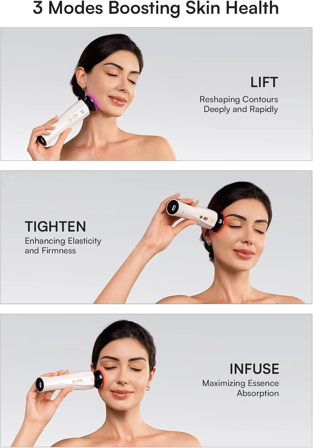 Three In One Red Light Facial And Neck Beauty Device