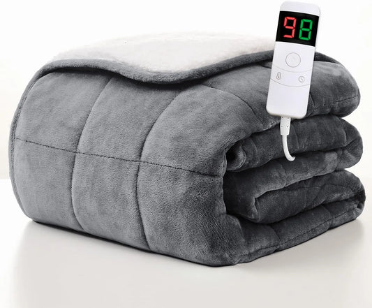Heated Weighted Blanket With Auto Off And Ten Heat Levels