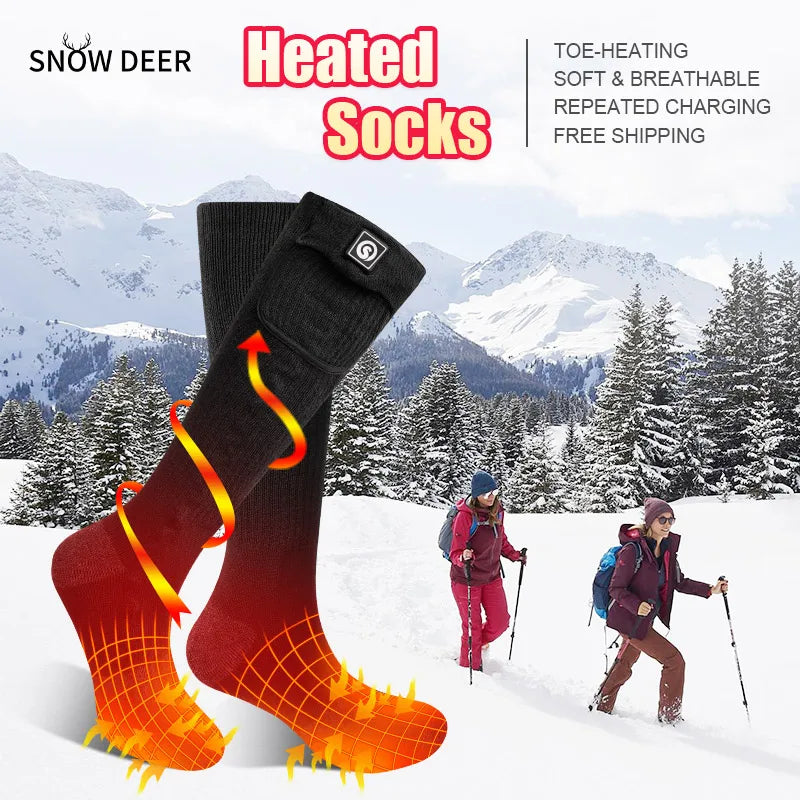 Snow Deer Winter Heated Sock Rechargeable Battery Thermal Stocking