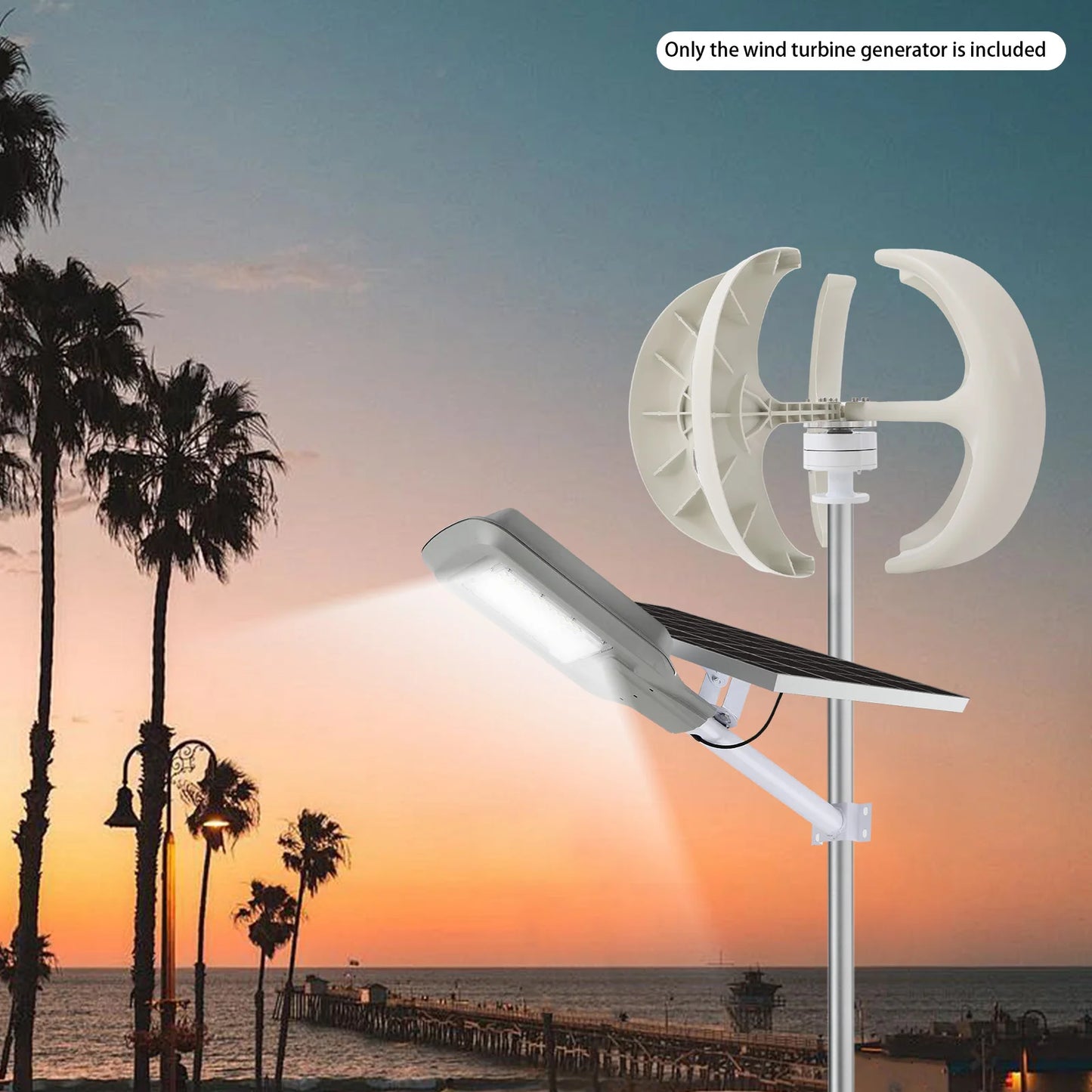 600W 12V/24V Lantern Wind Turbine Generator Electromagnetic Control IP67