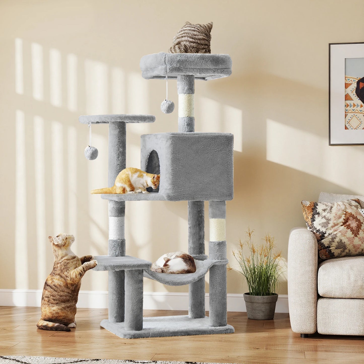 JHK Cat Tree Tower for Multi-Cat Homes and Scratching Posts