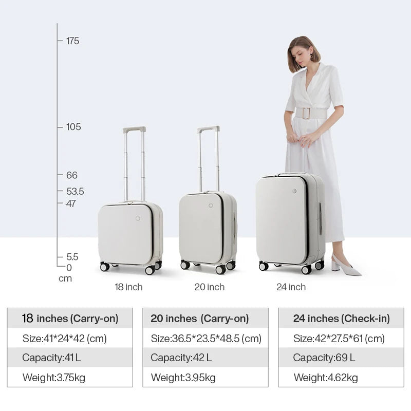 Mixi Aluminum Frame Suitcase Carry On Rolling Luggage M9260