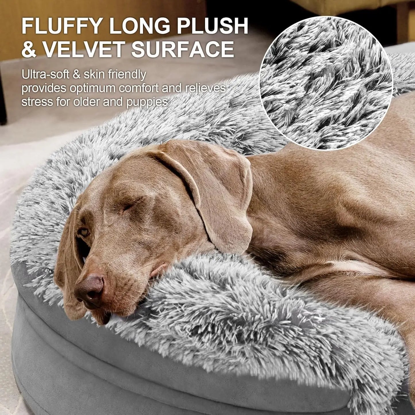 XMSJ Orthopedic Dog Bed With Egg Crate Foam And Support